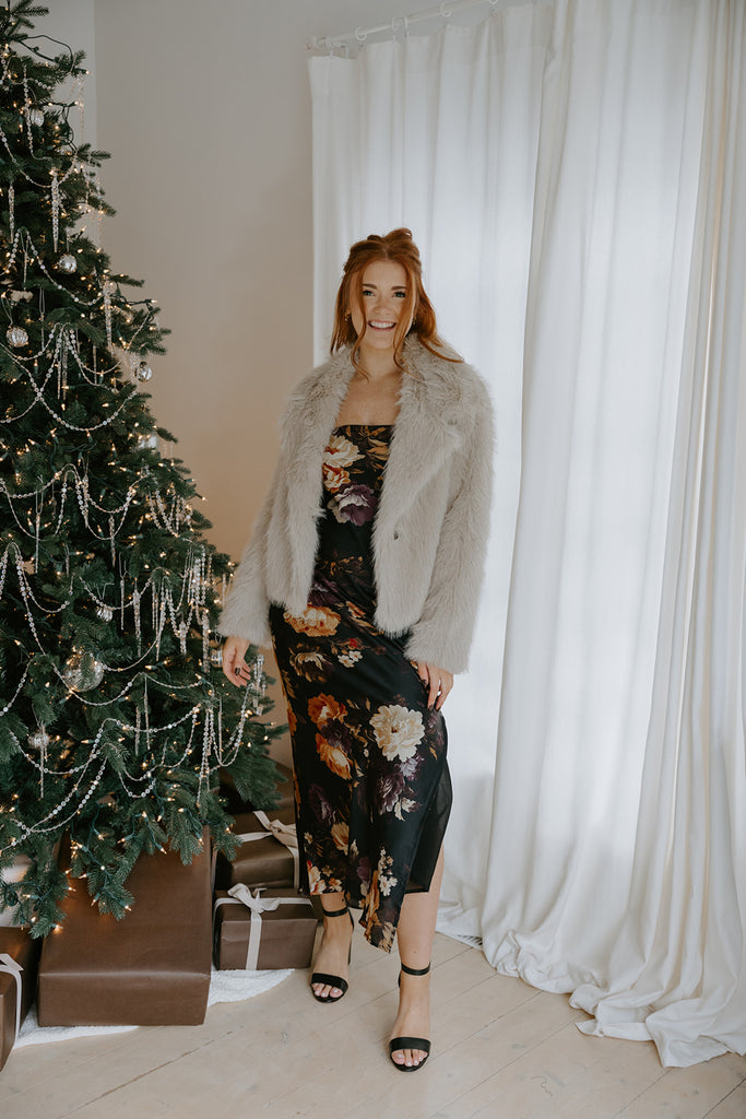 The Elevated Classic Faux Fur Jacket - Taupe