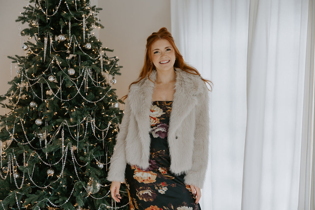The Elevated Classic Faux Fur Jacket - Taupe