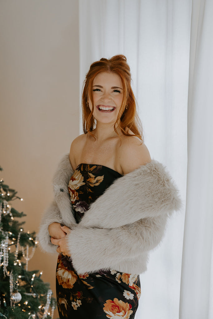 The Elevated Classic Faux Fur Jacket - Taupe