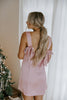 Back Bow Satin Dress - Pink
