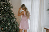 Back Bow Satin Dress - Pink