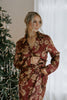 Merlot Floral Wrap Dress