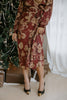 Merlot Floral Wrap Dress