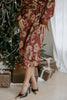 Merlot Floral Wrap Dress