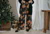 Satin Floral Dress Pant