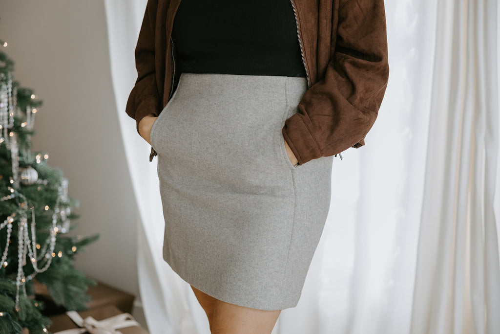 Melange Skirt - Stone