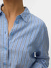 Long Sleeve Striped Button Up - Blue