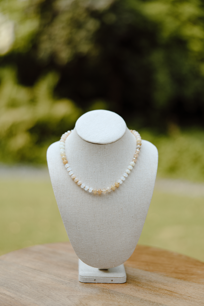 Pink And Clear Beaded Necklace
