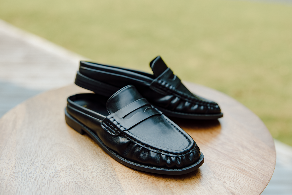 Open Back Loafers - Black