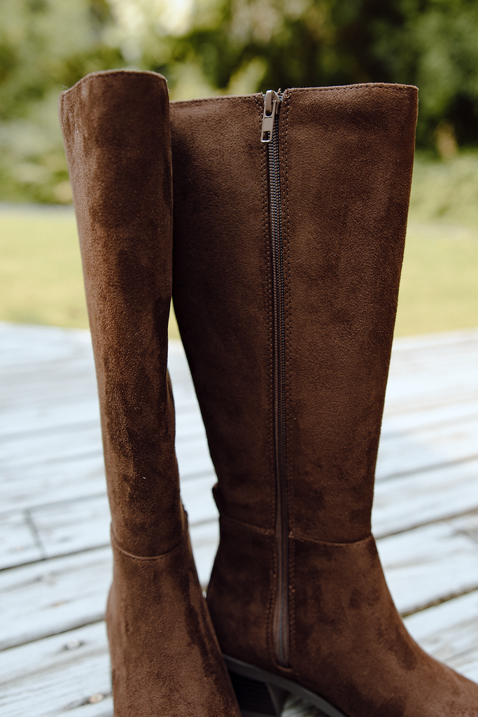 Classic Fall Suede Boot - Brown