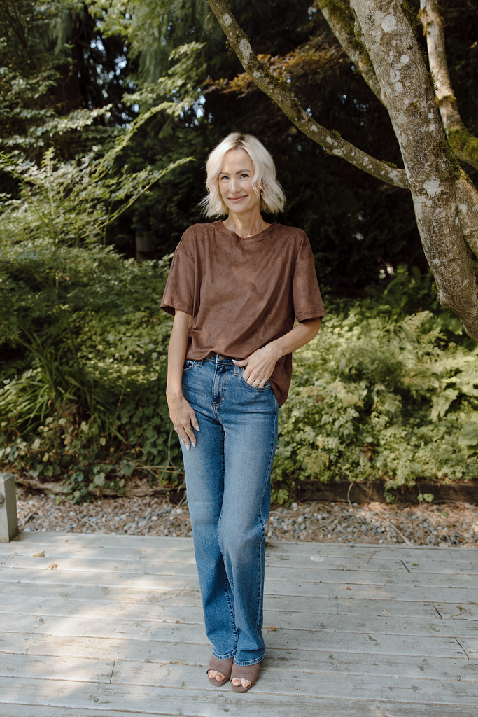 Faux Suede Shirt - Brown