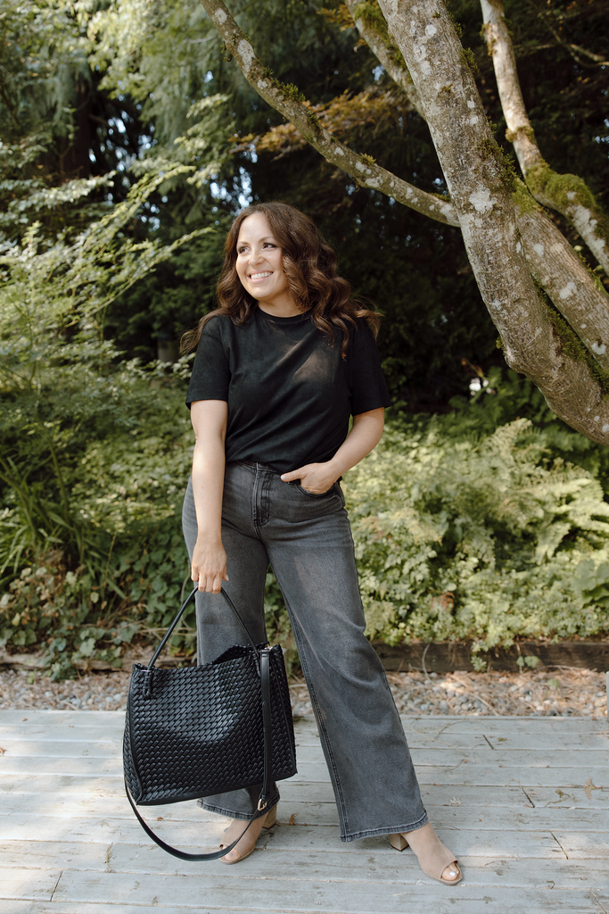 Woven Carry All Bag - Black