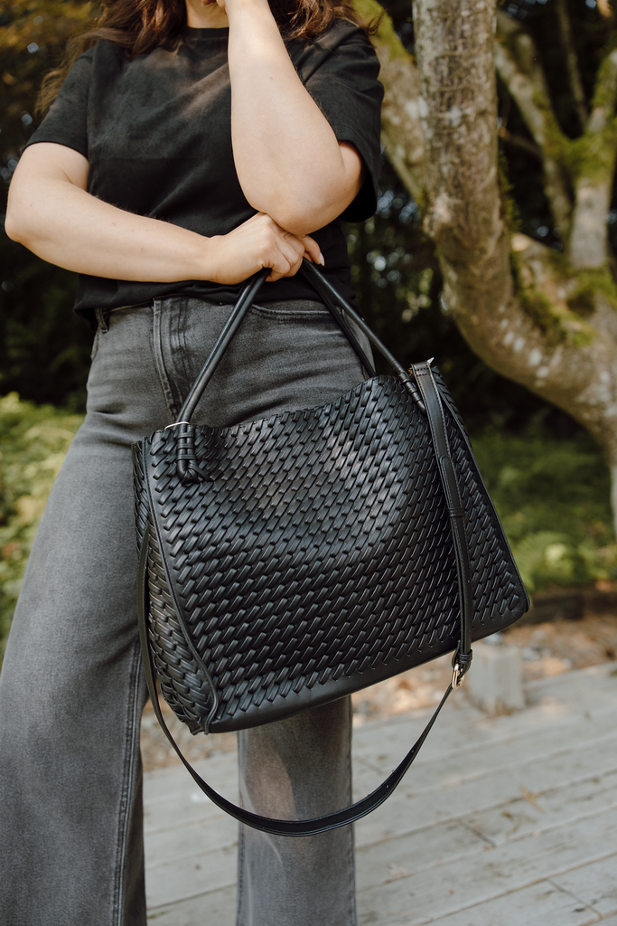 Woven Carry All Bag - Black