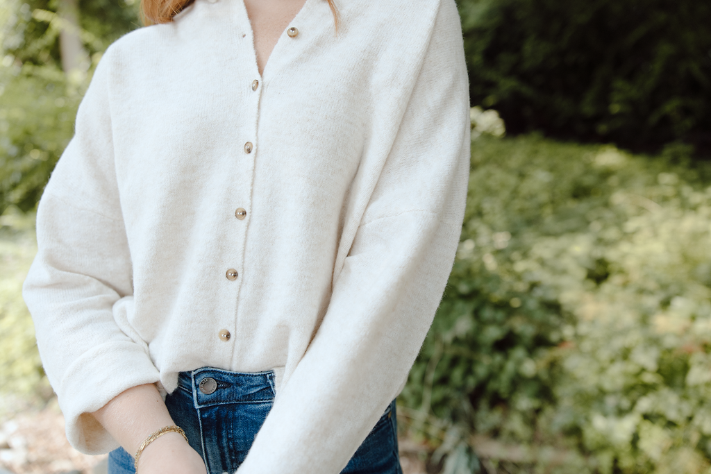 Lightweight Button Up Cardi - Oatmeal