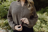 Lightweight Button Up Cardi - Dark Brown
