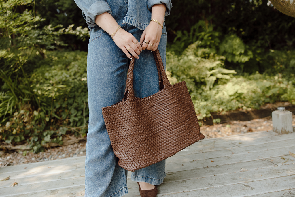 Large Woven Bag - Chocolate
