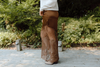 Asymmetrical Lace Trim Skirt - Brown