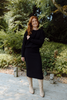 Waffle Sweater & Skirt Set - Black