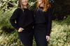 Waffle Sweater & Skirt Set - Black