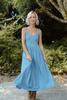 Corset Style Midi Dress - Light Blue