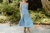 Corset Style Midi Dress - Light Blue