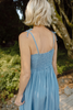 Corset Style Midi Dress - Light Blue