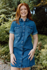 Short Denim Dress - Medium Blue