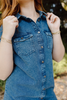 Short Denim Dress - Medium Blue