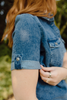Short Denim Dress - Medium Blue