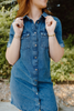 Short Denim Dress - Medium Blue