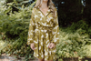 Printed Green Tie Dress