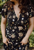 Fall Floral Midi Dress - Black