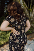 Fall Floral Midi Dress - Black