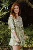 Dolman Sleeve Dress - Green/White