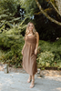 Smocked Thin Strap Midi - Brown