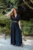 Drape Top with Flowy Pant Set - Black