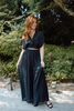Drape Top with Flowy Pant Set - Black