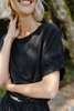 Top & Flowy Pant Casual Set - Black