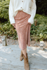 Floral Midi Skirt - Rust