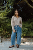Drawstring Washed Wide Leg Pant - Denim