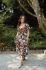Floral Puff Sleeve Midi - Chocolate