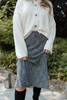 Floral Midi Skirt - Black