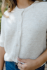 3/4 Sleeve Button Up Cardi - Oat