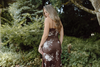 Fall Floral Front Tie Dress - Brown