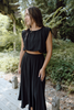 Bubble Top & Midi Skirt Set - Black