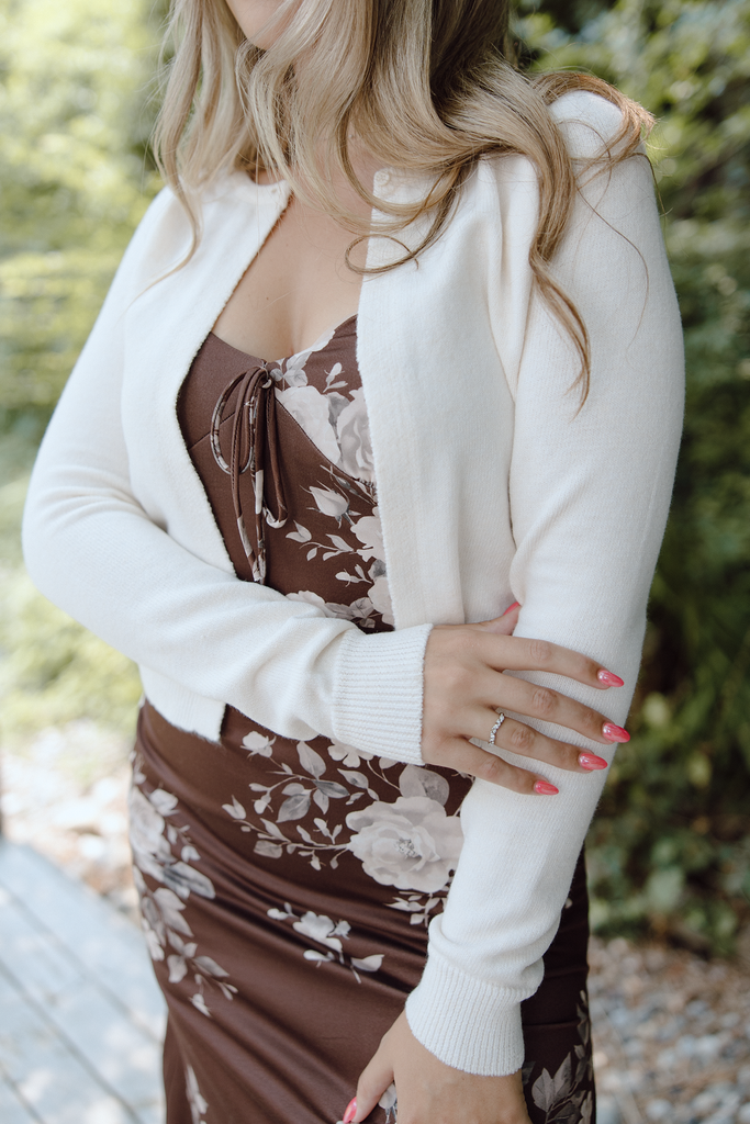 Single Button Cardigan - Ivory