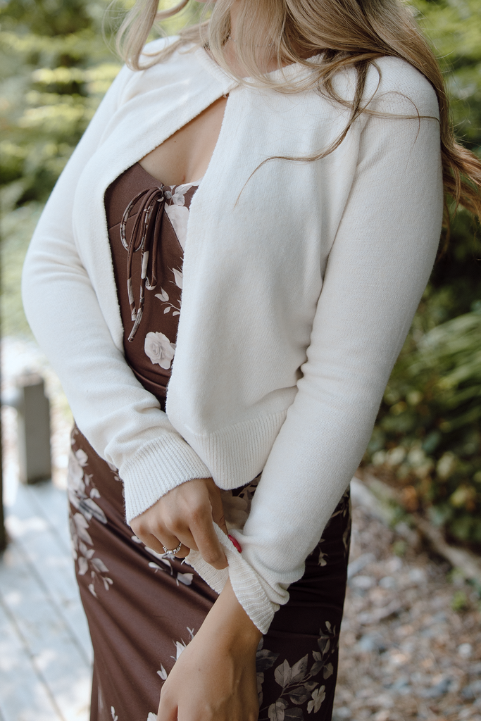 Single Button Cardigan - Ivory