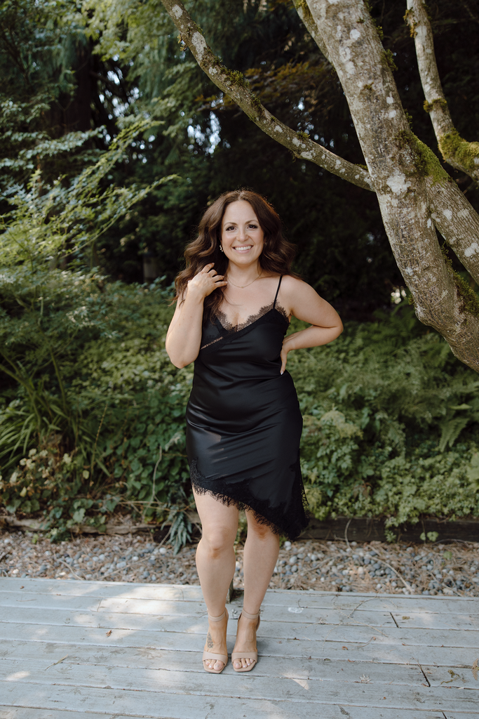 Asymmetrical Black Lace Dress