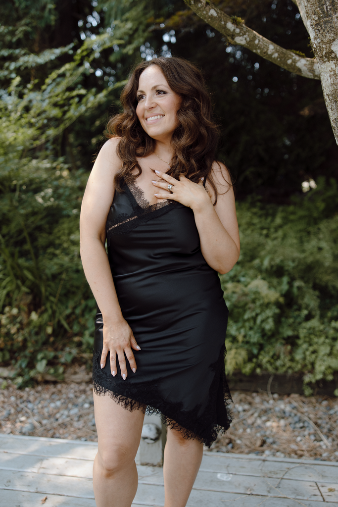 Asymmetrical Black Lace Dress