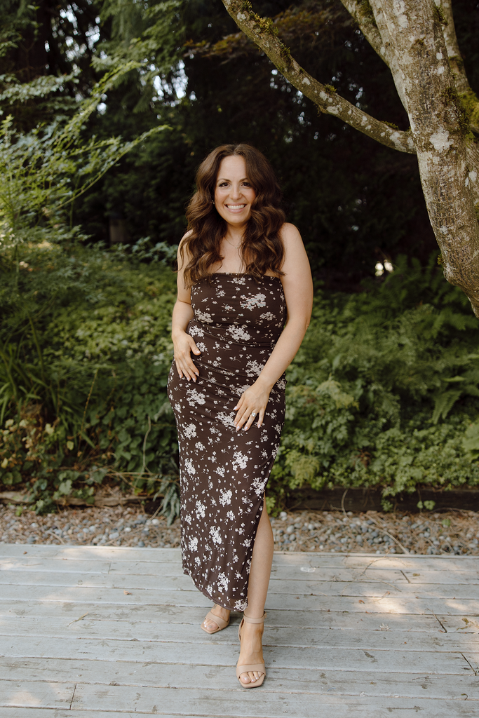 Brown Strapless Dress